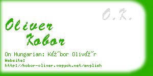 oliver kobor business card
